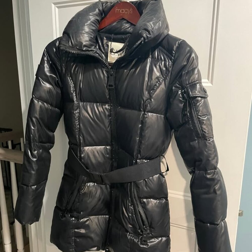 SAM Soho puffer belted coat Size XS
